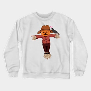 Raven in love with scarecrow cool and funny design Crewneck Sweatshirt